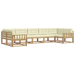 vidaXL Ensemble de canapés d'extérieur 7 pc Blanc et crème