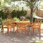 vidaXL Chaises de jardin lot de 6 59x55x85 bois massif d'acacia