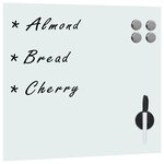 Tableau magnétique panneau écriture école maison bureau mural verre 50 x 50 cm blanc 02_0045507