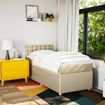vidaXL Sommier à lattes de lit et matelas Crème 90x190 cm Tissu