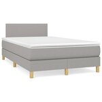 vidaXL Sommier à lattes de lit et matelas gris clair 120x190 cm tissu