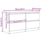 vidaXL Meuble TV noir 100x35x54 cm bois d'ingénierie