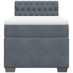 vidaXL Sommier à lattes de lit et matelas Gris foncé 90x200 cm Velours
