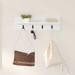 vidaXL Porte-manteau mural Blanc 60 x 10.5 x 18 cm Bois d'ingénierie