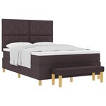 vidaXL Lit à ressorts avec matelas Marron foncé 160 x 200 cm tissu