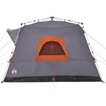 vidaXL Tente familiale cabine 7personnes gris orange dégagement rapide