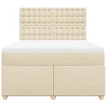 vidaXL Sommier à lattes de lit avec matelas Crème 160x200 cm Tissu