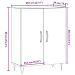 vidaXL Buffet vieux bois 69 5x34x90 cm bois d'ingénierie