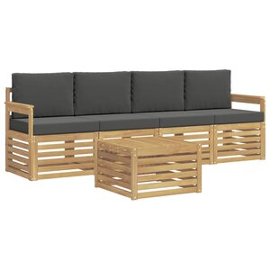 vidaXL Ensemble de canapés d'extérieur 5 pc Blanc et anthracite