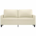 vidaXL Canapé à 2 places Crème 140 cm Similicuir