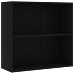 Vidaxl bibliothèque à 2 niveaux noir 80x30x76 5 cm aggloméré