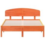 vidaXL Cadre de lit sans matelas cire marron 135x190cm bois pin massif