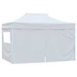 vidaXL Tente de réception pliable avec 4 parois 280x410x315 cm Acier Blanc