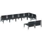 vidaXL Ensemble de canapé de jardin 8 Pièces Anthracite Acier