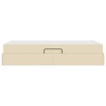 vidaXL Lit avec rangement et matelas Crème 90 x 190 cm Polyester