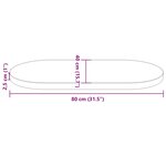 vidaXL Plateau de table 80x40x2 5 cm Bois massif Pin Ovale