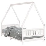 vidaXL Cadre de lit pour enfants blanc 90x190 cm bois de pin massif