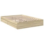 vidaXL Cadre de lit et tiroirs chêne sonoma 140x200 cm bois ingénierie