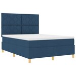 vidaXL Lit Box Spring avec Matelas Bleu 160x200 cm Tissu