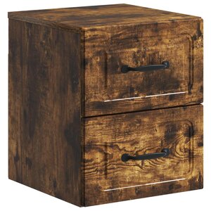 vidaXL Cabinet de chevet mural Chêne fumé 34 5 x 33 x 40 cm