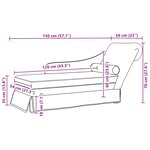 vidaXL Fauteuil long avec traversin et accoudoir droit bleu velours