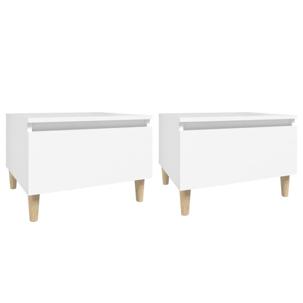 vidaXL Tables d'appoint 2 Pièces Blanc 50x46x35 cm Bois d'ingénierie