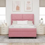 Lit à ressort vidaXL avec matelas Rose 140x200 cm Velours