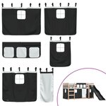 vidaXL Lit superposé sans matelas avec toboggan blanc noir 90x190 cm