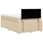 vidaXL Sommier à lattes de lit avec matelas crème 120x190 cm tissu