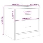 vidaXL Table de chevet chêne marron 40x30x40 cm bois d'ingénierie