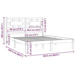 vidaXL Cadre de lit sans matelas noir 200x200 cm bois massif de pin