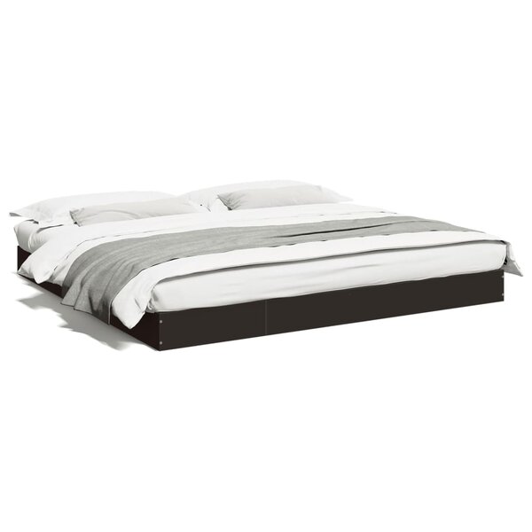 vidaXL Cadre de lit sans matelas noir 180x200 cm bois d'ingénierie
