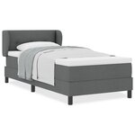 Lit Box Spring vidaXL avec matelas gris foncé 90x200 cm en tissu