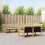 vidaXL Ensemble de canapés d'extérieur 8 Pièces Blanc et Beige
