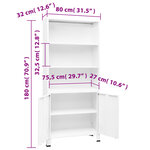 vidaXL Bibliothèque industrielle Blanc 80x32x180 cm Acier