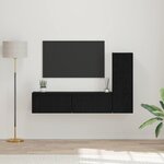 vidaXL Ensemble meuble TV 3 Pièces Chêne noir Bois d'ingénierie