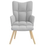 vidaXL Chaise de relaxation avec repose-pieds gris nuage tissu