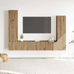 vidaXL Ensemble de meuble TV mural 4 Pièces chêne artisanal