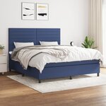 vidaXL Sommier à lattes de lit avec matelas Bleu 160x200 cm Tissu