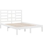 vidaXL Cadre de lit sans matelas blanc bois massif 140x190 cm