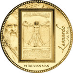 Monnaie VITRUVIAN MAN Da Vinci 1/200 Oz Or 5000 Francs Gabon (PRÉCOMMANDE)
