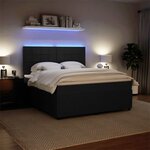 vidaXL Sommier à lattes de lit avec matelas Noir 180x200 cm Velours