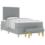 vidaXL Lit à ressorts avec tête de lit Gris clair 200 x 120 cm tissu