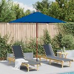 vidaXL Parasol de jardin avec mât en bois bleu 150x200 cm