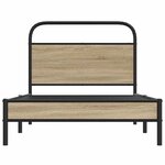 vidaXL Cadre de lit sans matelas 100x200 cm chêne fumé bois ingénierie