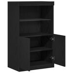 Buffet vidaXL avec lumières LED Chêne Noir 60x37x100 cm