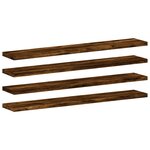 vidaXL Étagères murales 4 Pièces chêne fumé 60x10x1 5cm bois d'ingénierie