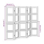 vidaXL Cloison de séparation 5 panneaux blanc bois de paulownia massif
