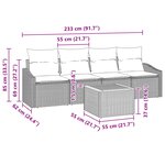 vidaXL Ensemble de canapé de jardin 5 Pièces Gris et bleu marine