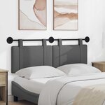 vidaXL Tête de lit suspendue Gris foncé Tissu